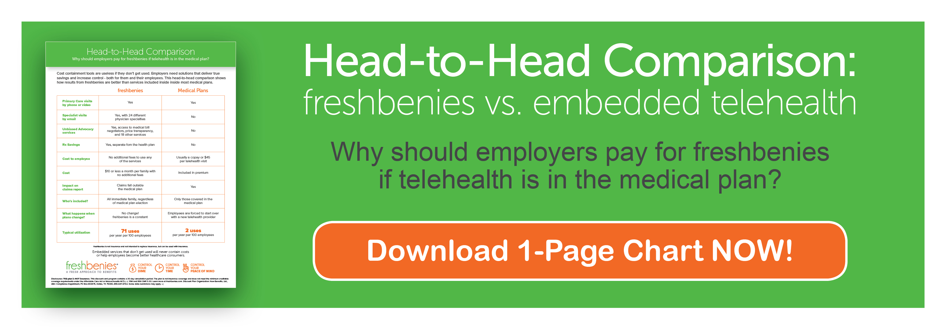 freshbenies vs embedded telehealth chart